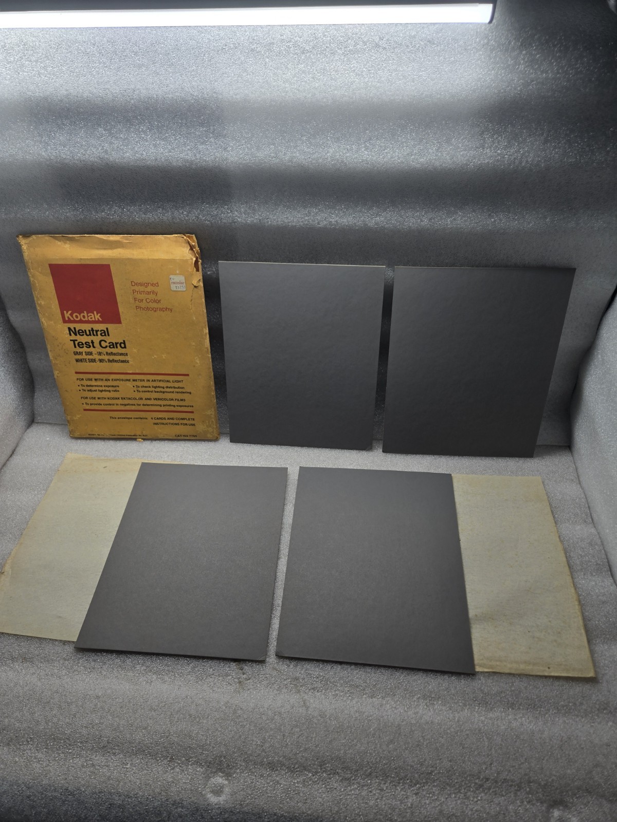 Vintage 1974 Kodak Neutral Test Card Cat 152 7995 4 Card & Complete Instructions