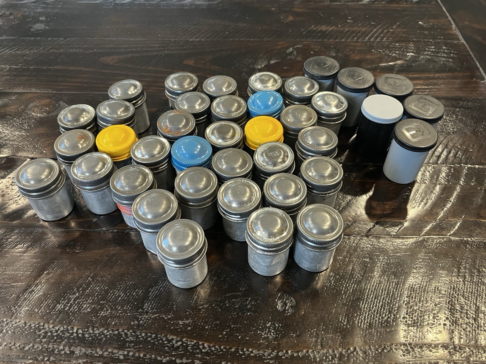 39 Empty Vintage 35mm Film Canisters Aluminum & Plastic