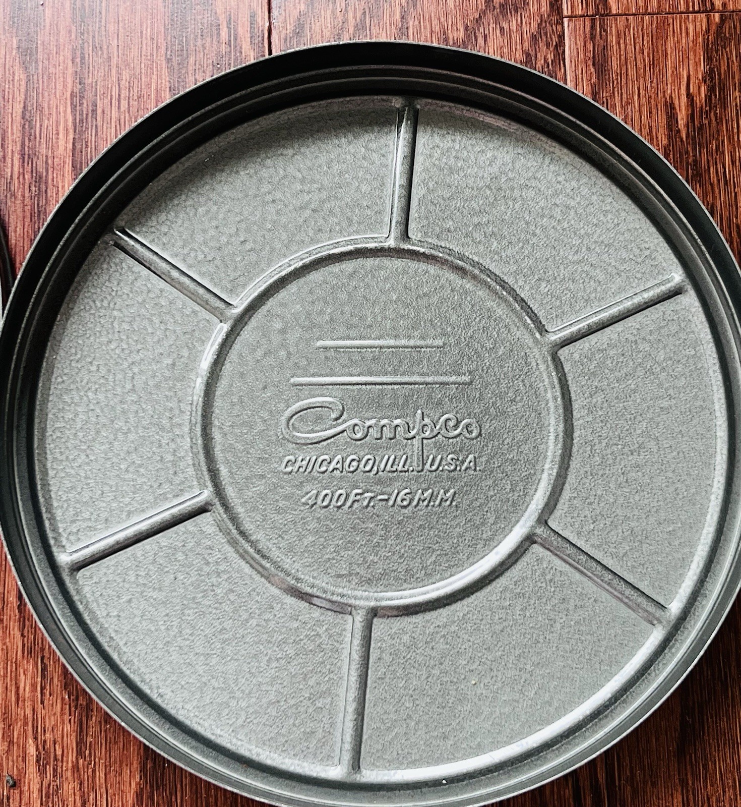 Vintage Compco Film Reel Canister Shipping Box Strap 16mm 400 Feet USA 1968