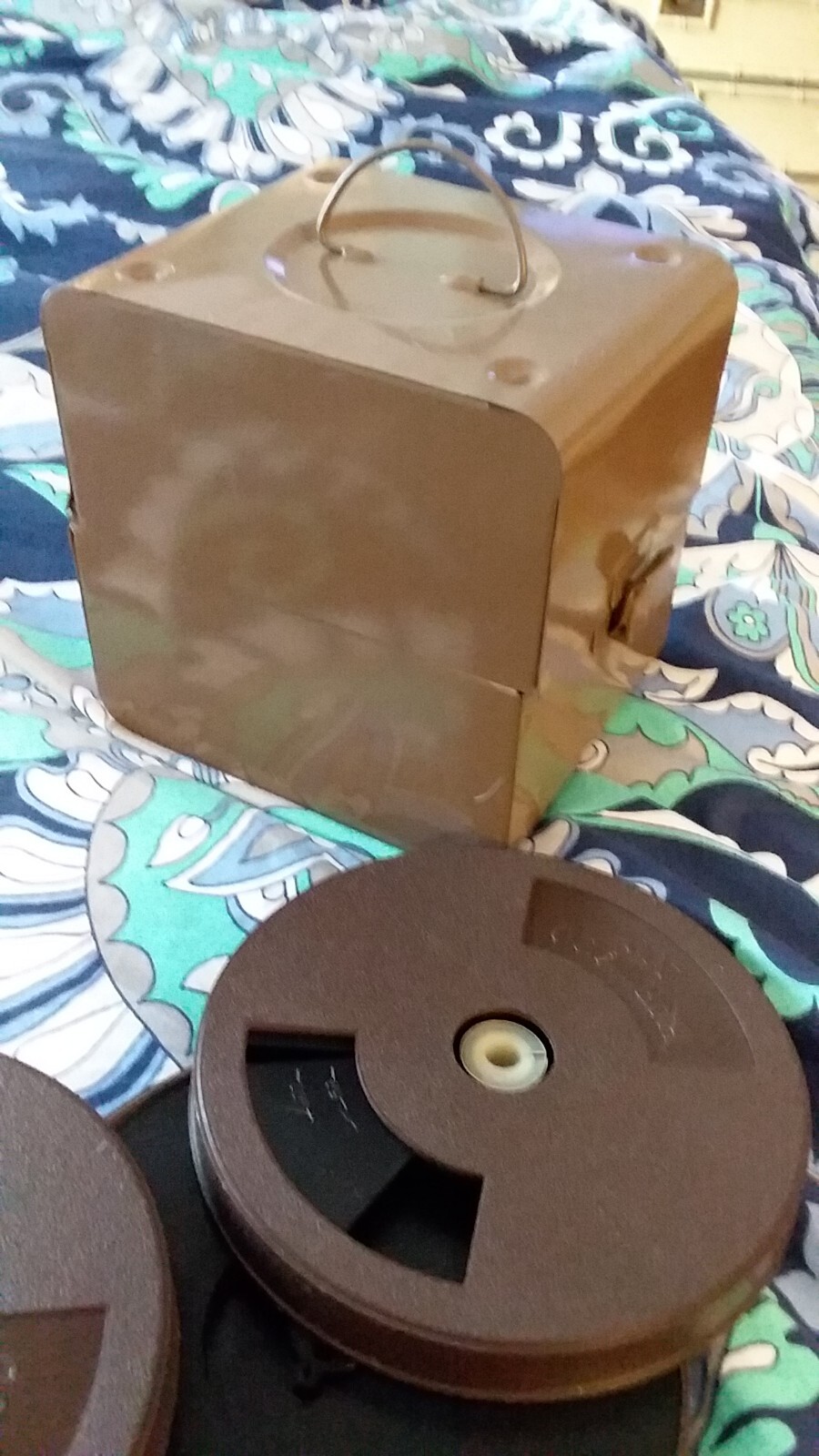 Vintage Super 8 Dual 8 Metal Storage File Box Container + 4 reels Prop