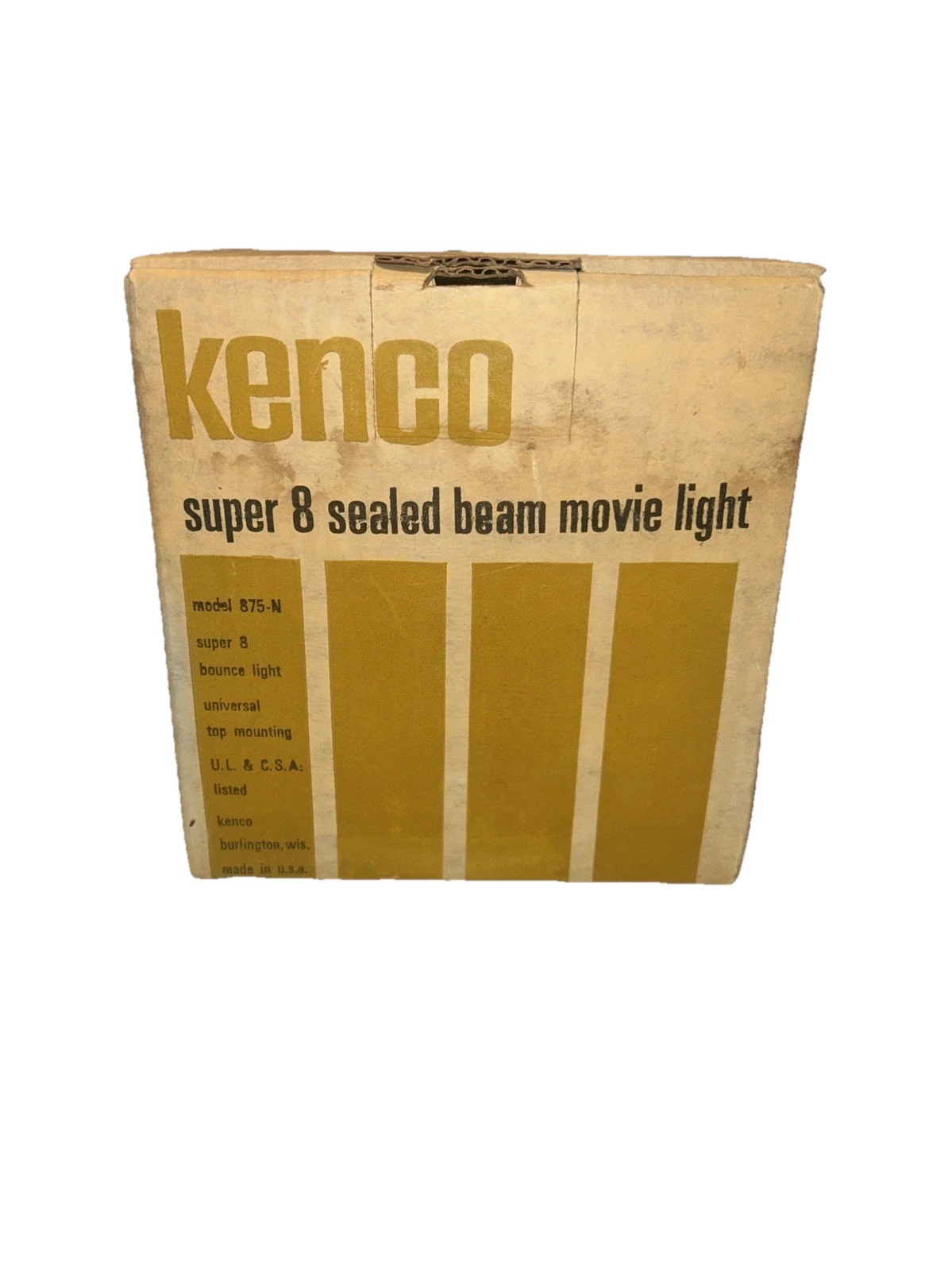 VINTAGE KENCO SUPER 8 SEALED BEAM MOVIE LIGHT MODEL 875-N UNIVERSAL TOP MOUNT