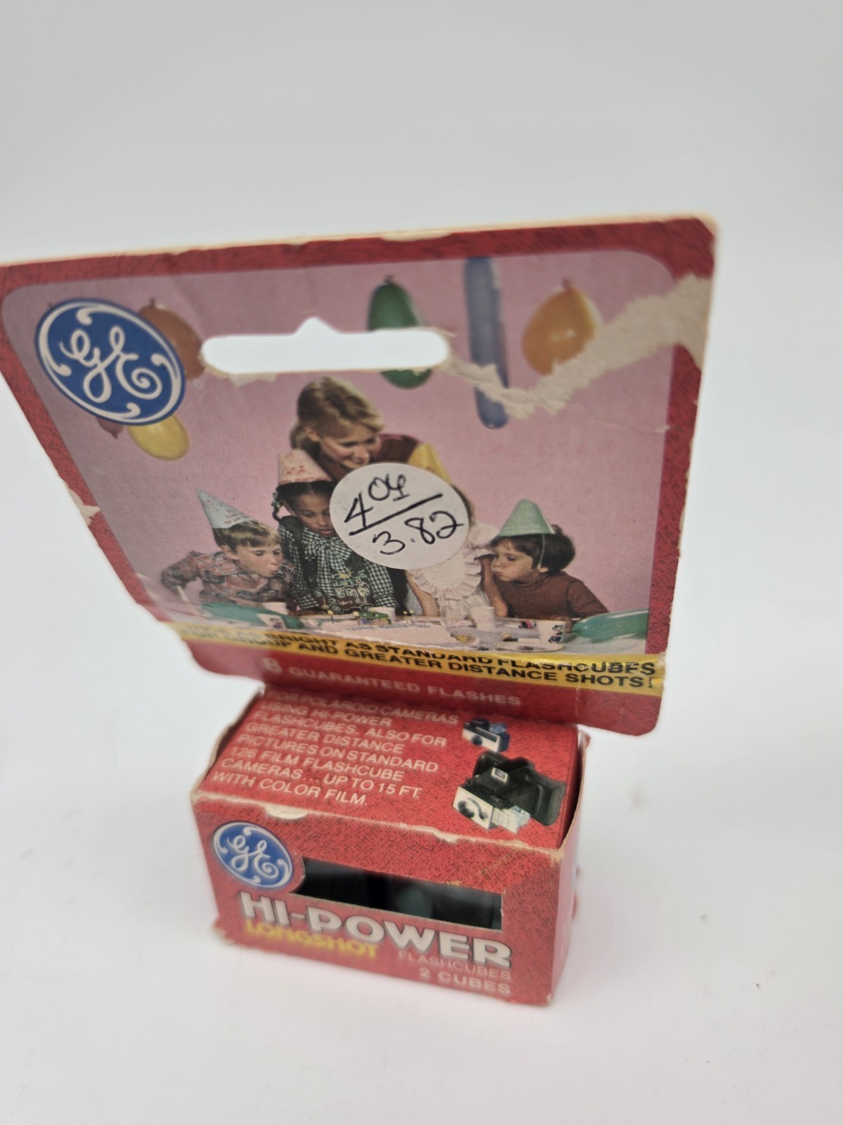 Vintage GE Hi-Power Longshot Flash Cubes Box of 2 Cubes-8 Flashes NOS