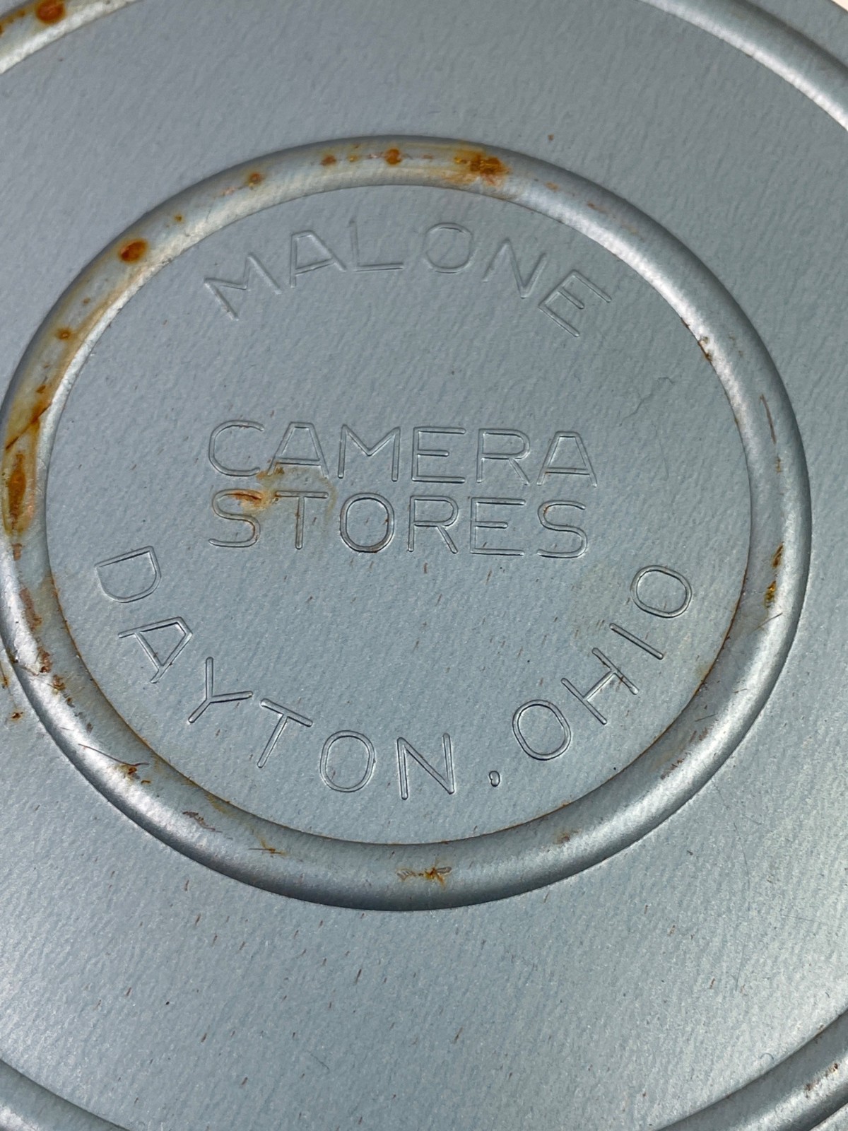 Vintage Malone Camera Stores Dayton Ohio Metal Film Canisters Set Of 2