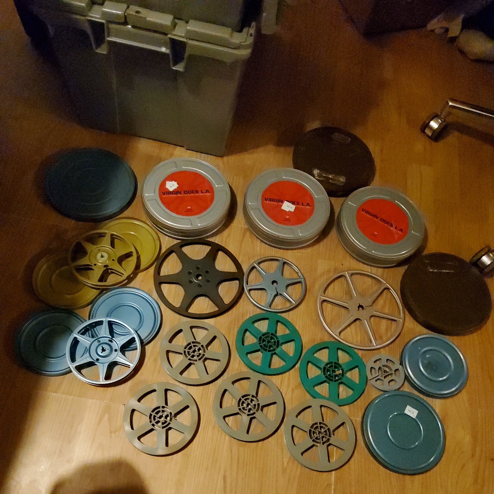 large Lot some full & empty cases various sizes reel to reel 8mm metal & plastic