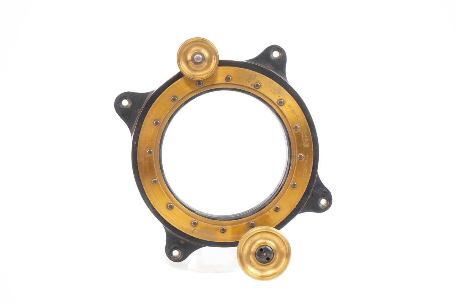 Iris ring for photographic lens attachment. Circa 1900.