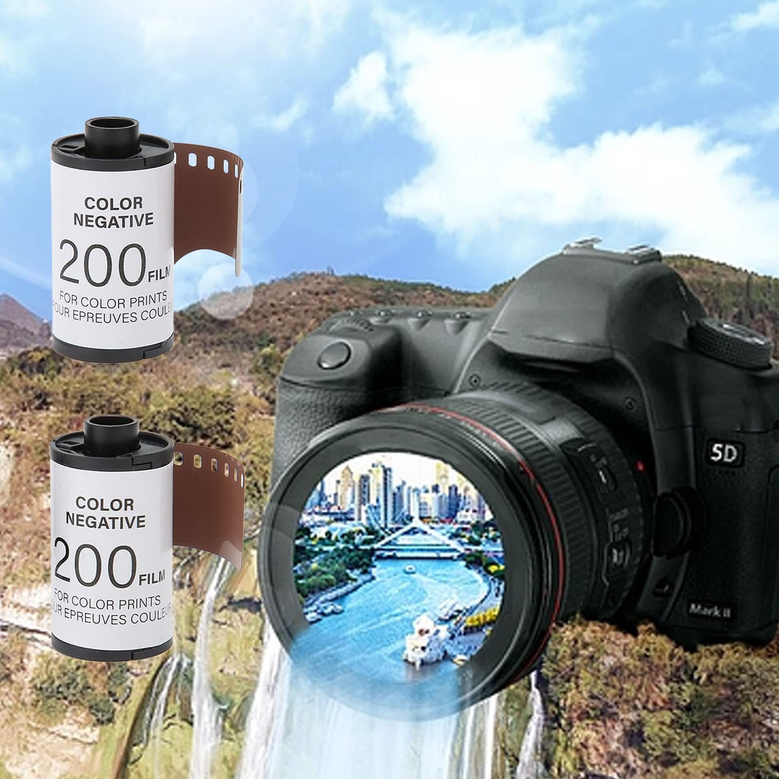 2 PCS 35mm Color Print Film ISO 200 8 Sheets Negative HD For 135 Camera Roll