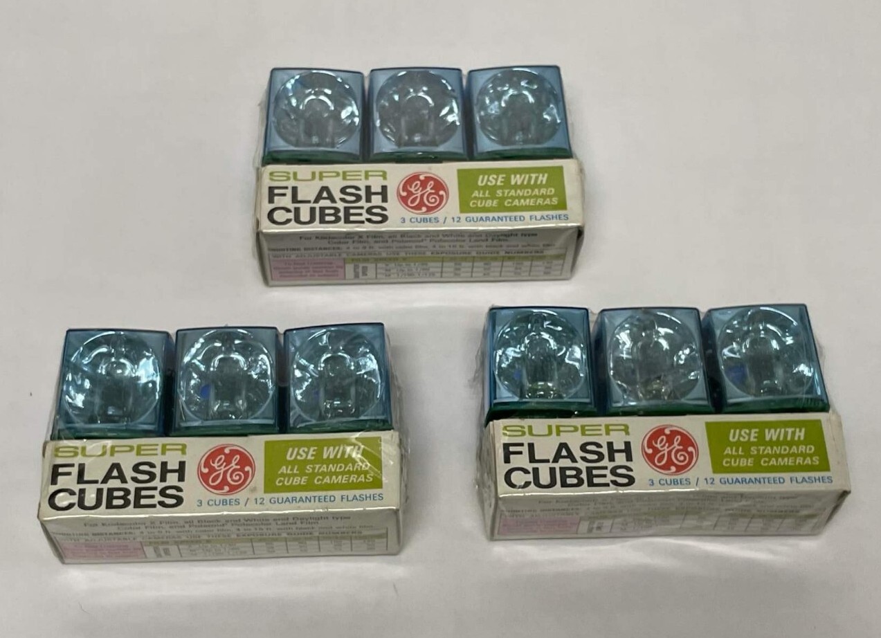 Vintage GE Super Flash Cubes 9 Cubes NEW Sealed (3 x 3 packs)