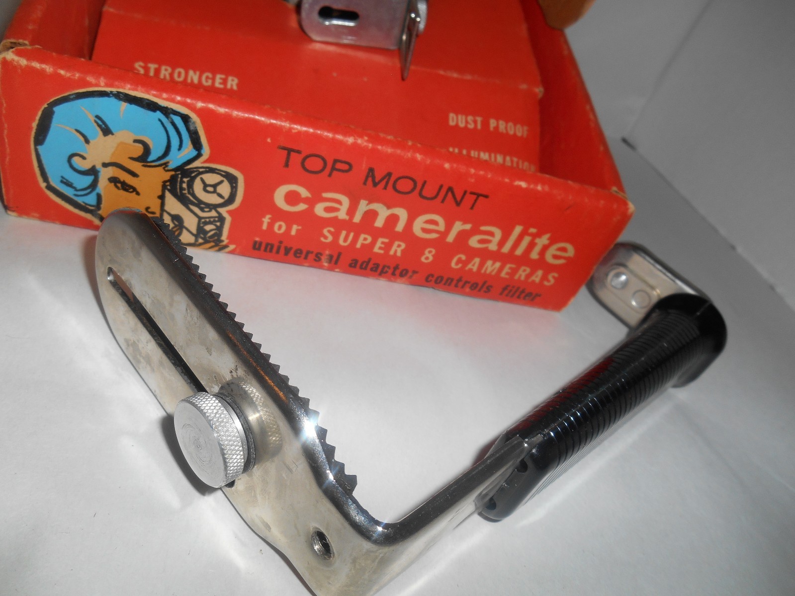 Camerlite Top Mount for Super 8 Cameras in Original Box / Papers VTG GE Acme