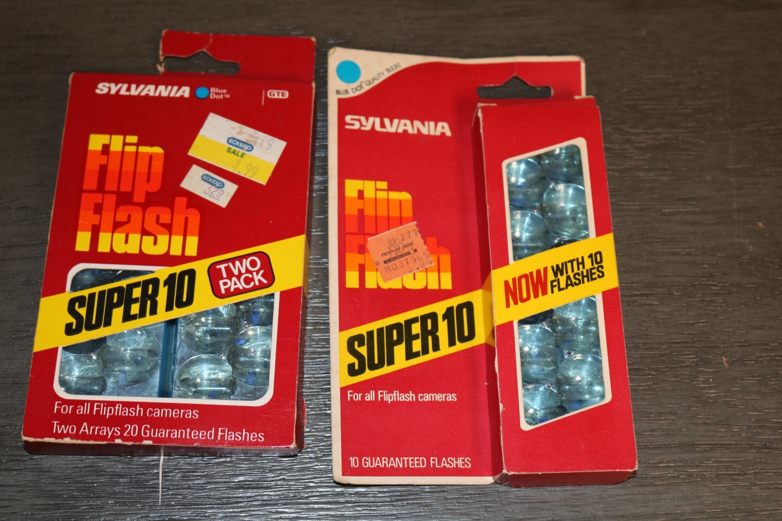 3 Boxes SYLVANIA Flip Flash Super 10 Flipflash Camera Flashes, Vintage