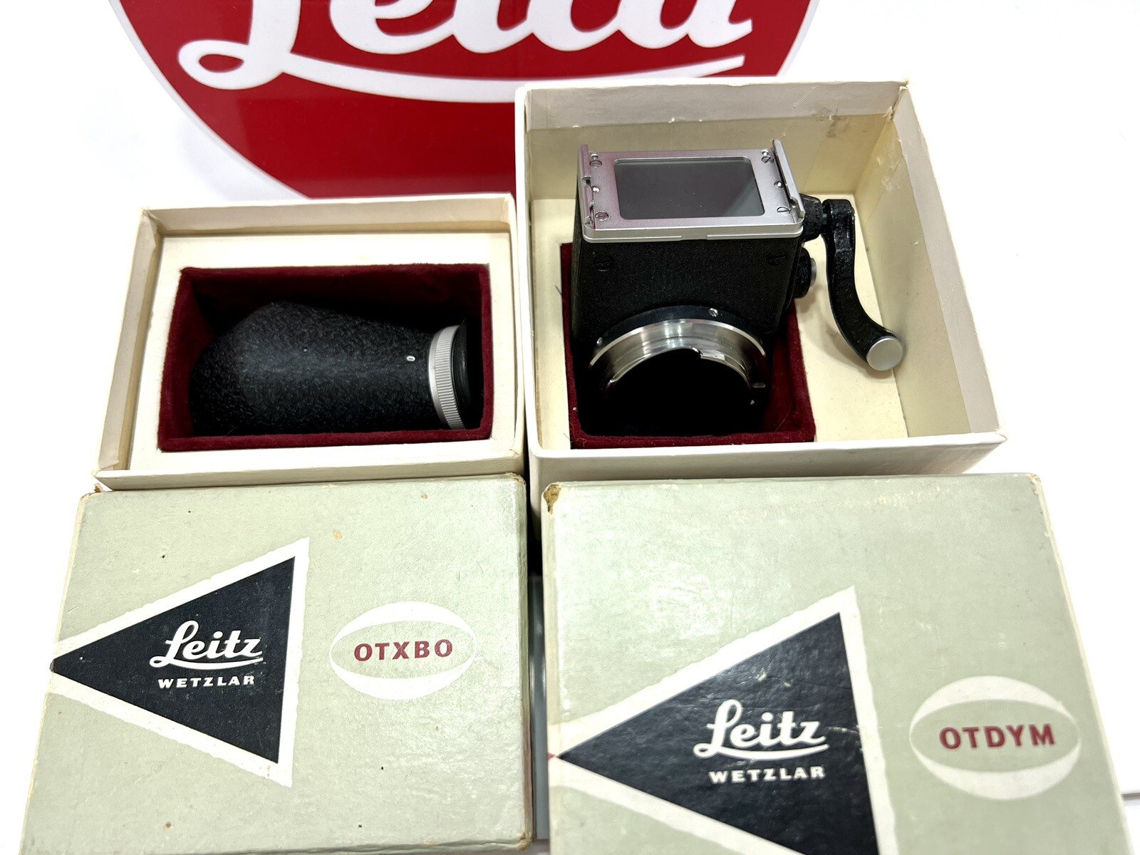 Leitz Wetzlar Leica Visoflex II w/ OTXBO Prism Finder Boxed Leica M Mount Exc+++
