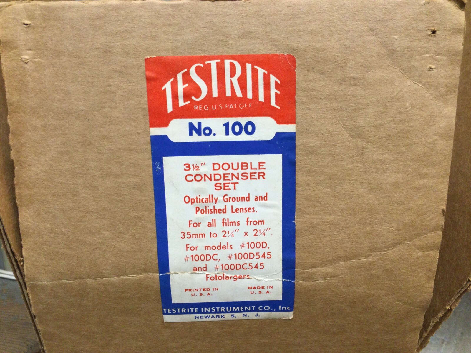 Testrite No. 100 3 1/2” Double Condenser Set, Optically Ground & Polished Lenses