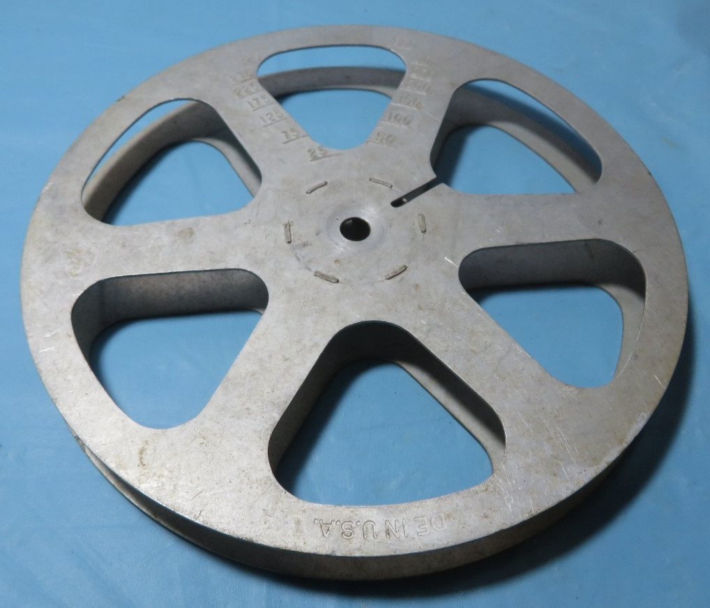 Vintage Aluminum Film Reel 7” Narrow 3/4″ Spacing Projection Reel