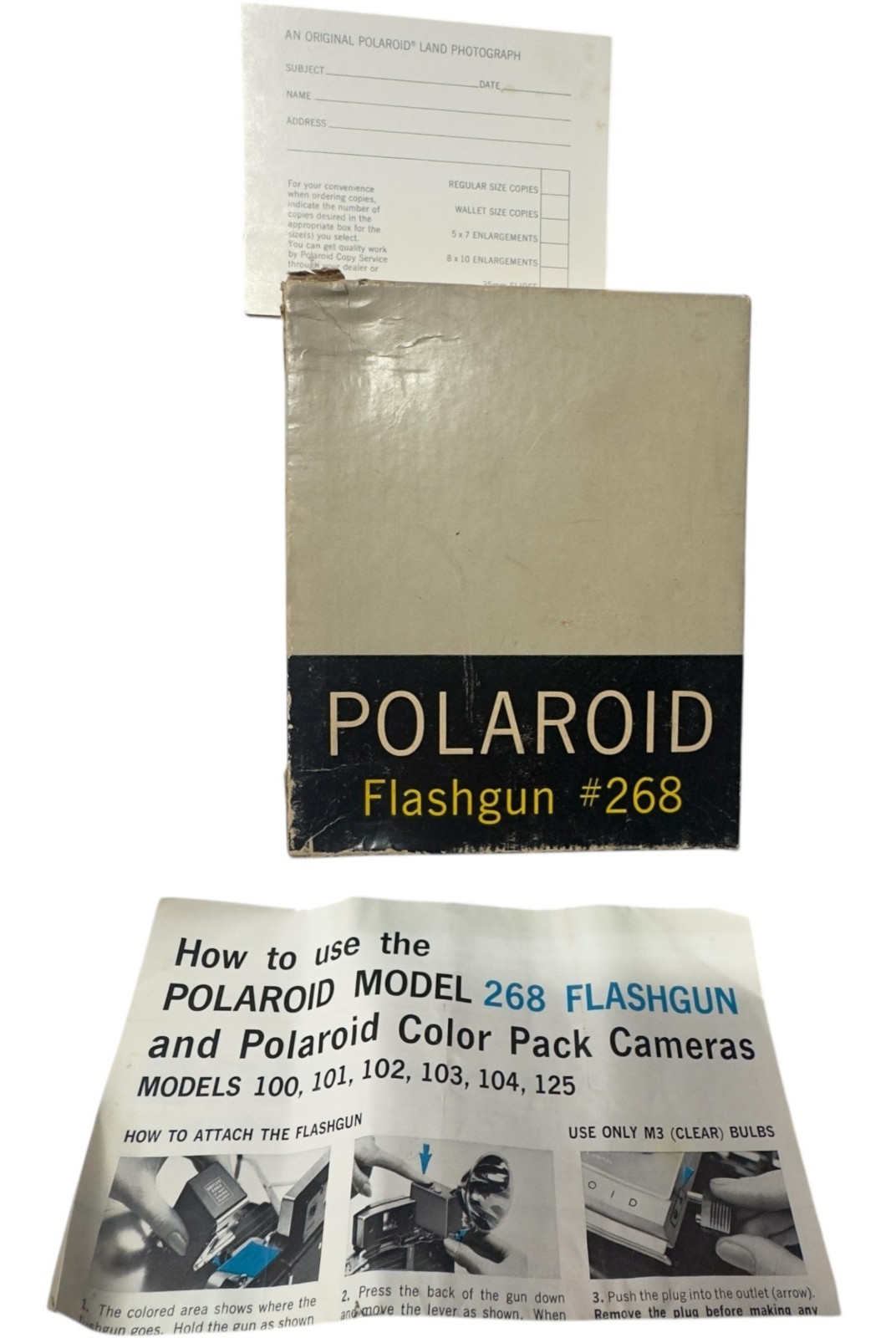 Polaroid Flashgun # 268 Original Box + Instructions – Vintage Untested