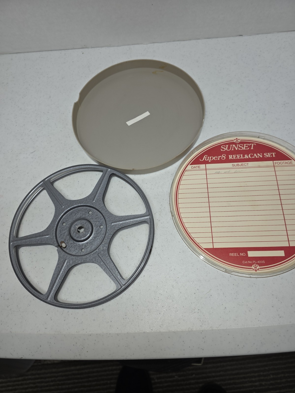 Vintage Super 8 Metal Film Reel Sears Roebuck and Simpsons in Plastic Case Empty