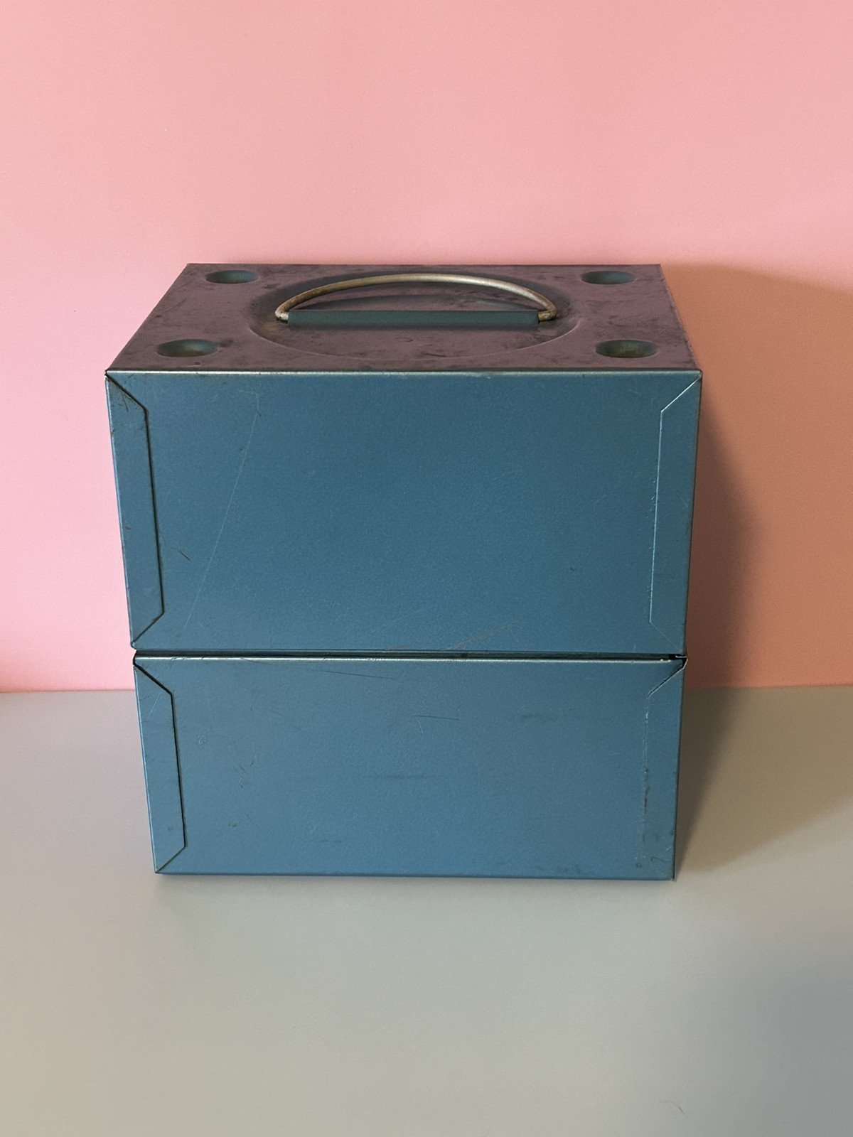 Vintage Compco Metal Reel Storage Film Case Box For Super 8mm Canisters, 6 Slots