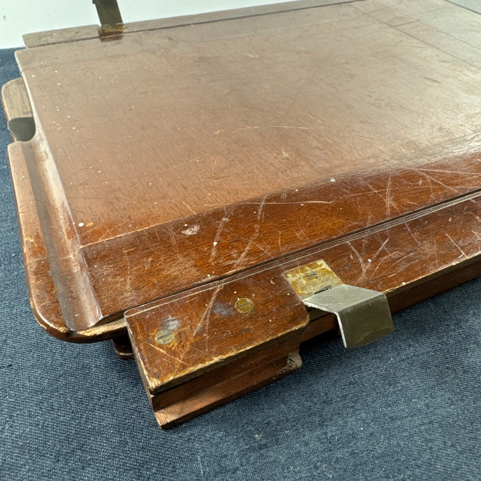 8×10 Double Sided Mahogany Book Style Glass Plate Holder Tailboard Wood Camera
