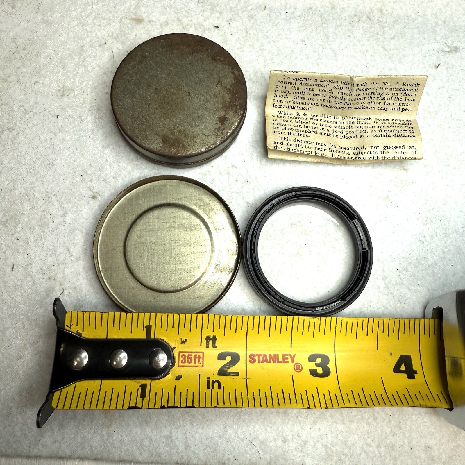 Vintage Kodak Portrait Attachment #7A Eastman Miniature Tin Case Canister