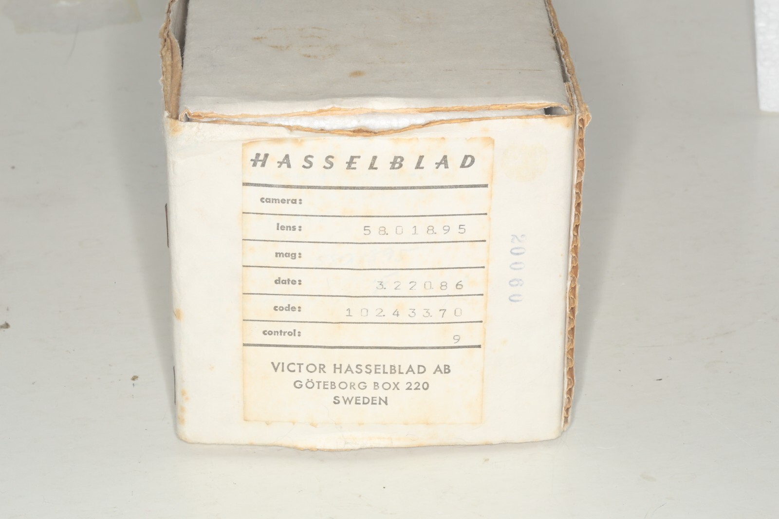 EMPTY BOX FOR HASSELBLAD ZEISS SONNAR 1:4/150MM LENS – BOX & PACKAGNG ONLY