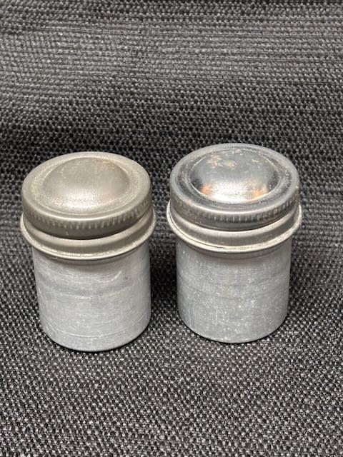 Lot of 2 Vintage 35mm Photographic Film Metal Canisters, Aluminum, Photo