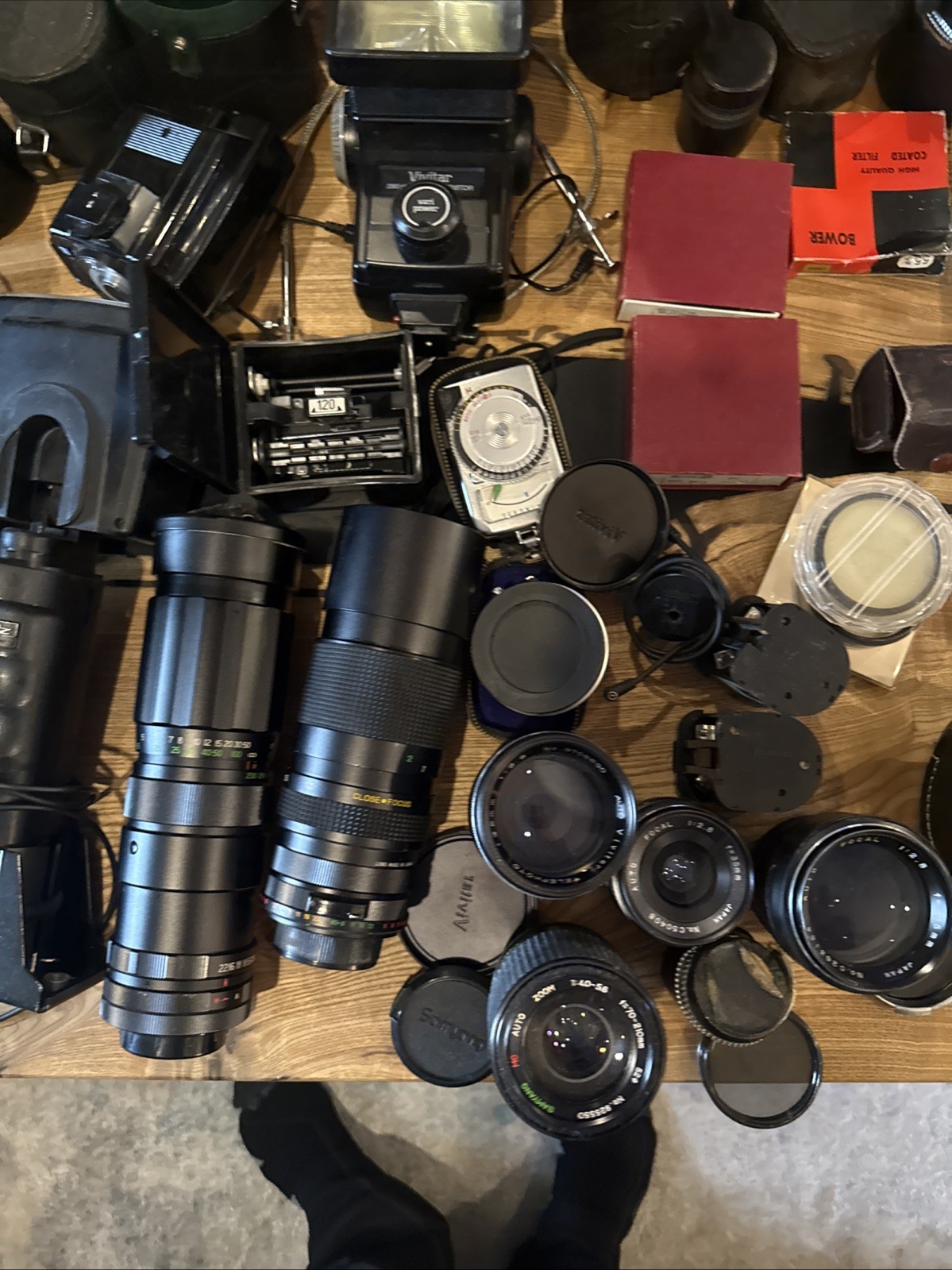 Large Vintage Group Lot Of Camera Equipment Accessories Lens Flash Filter Etc