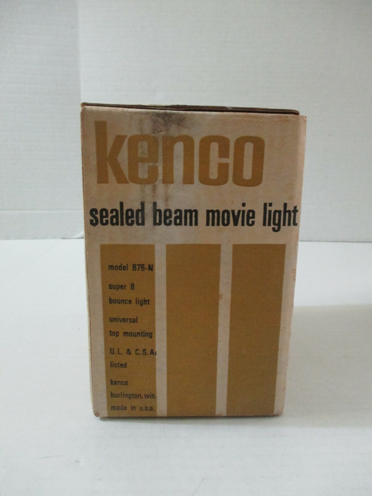 VINTAGE KENCO SUPER 8 SEALED BEAM MOVIE LIGHT MODEL 875-N UNIVERSAL TOP MOUNT