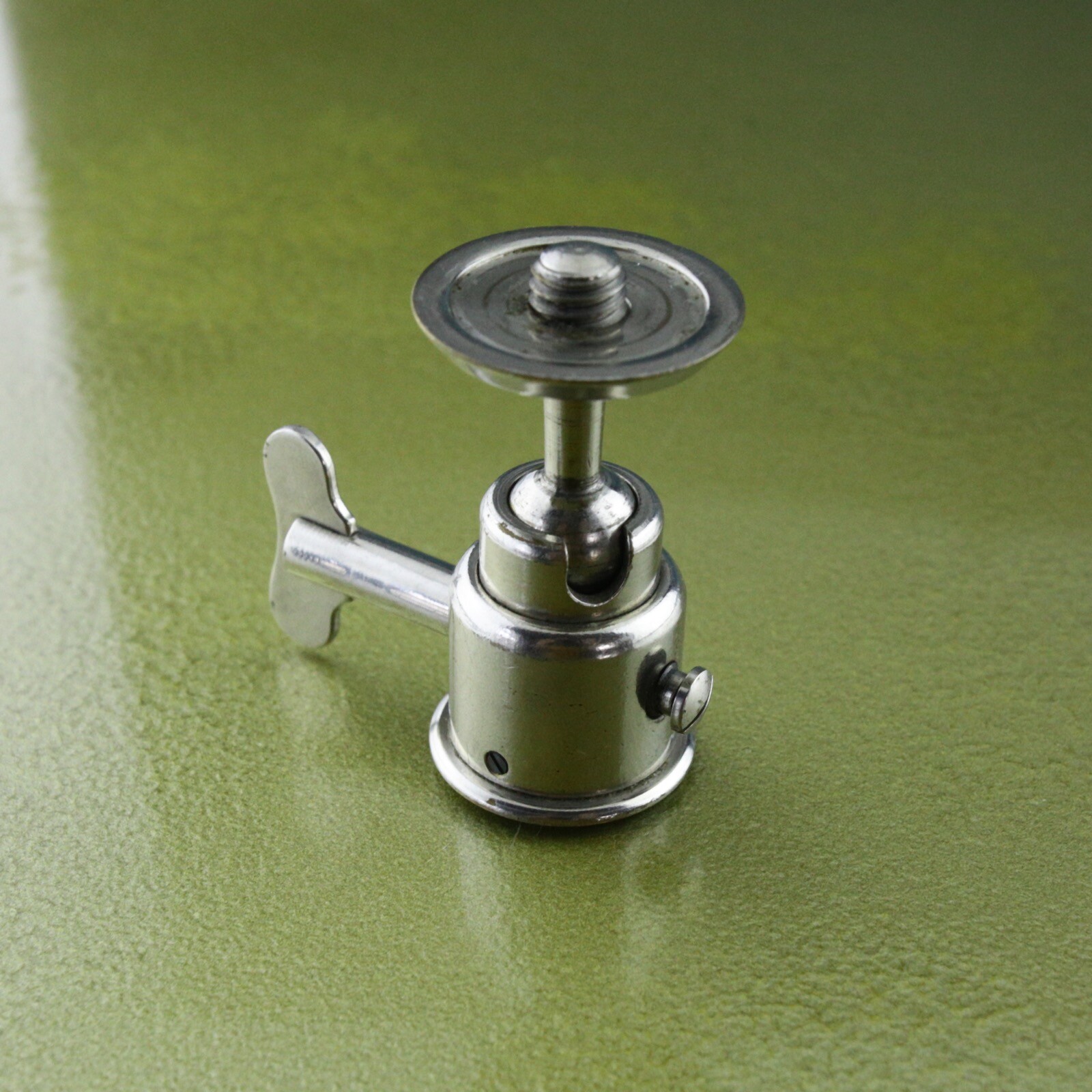 vintage ART DECO tripod BALL HEAD 3/8“ chrome finish design Germany photo ☆☆☆
