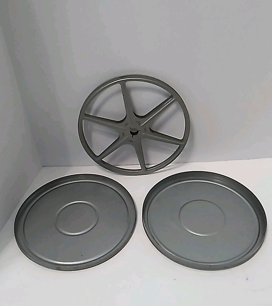 Vintage 7″ Metal 8mm Film Reel & Canister KENCO Burlington WI Steampunk
