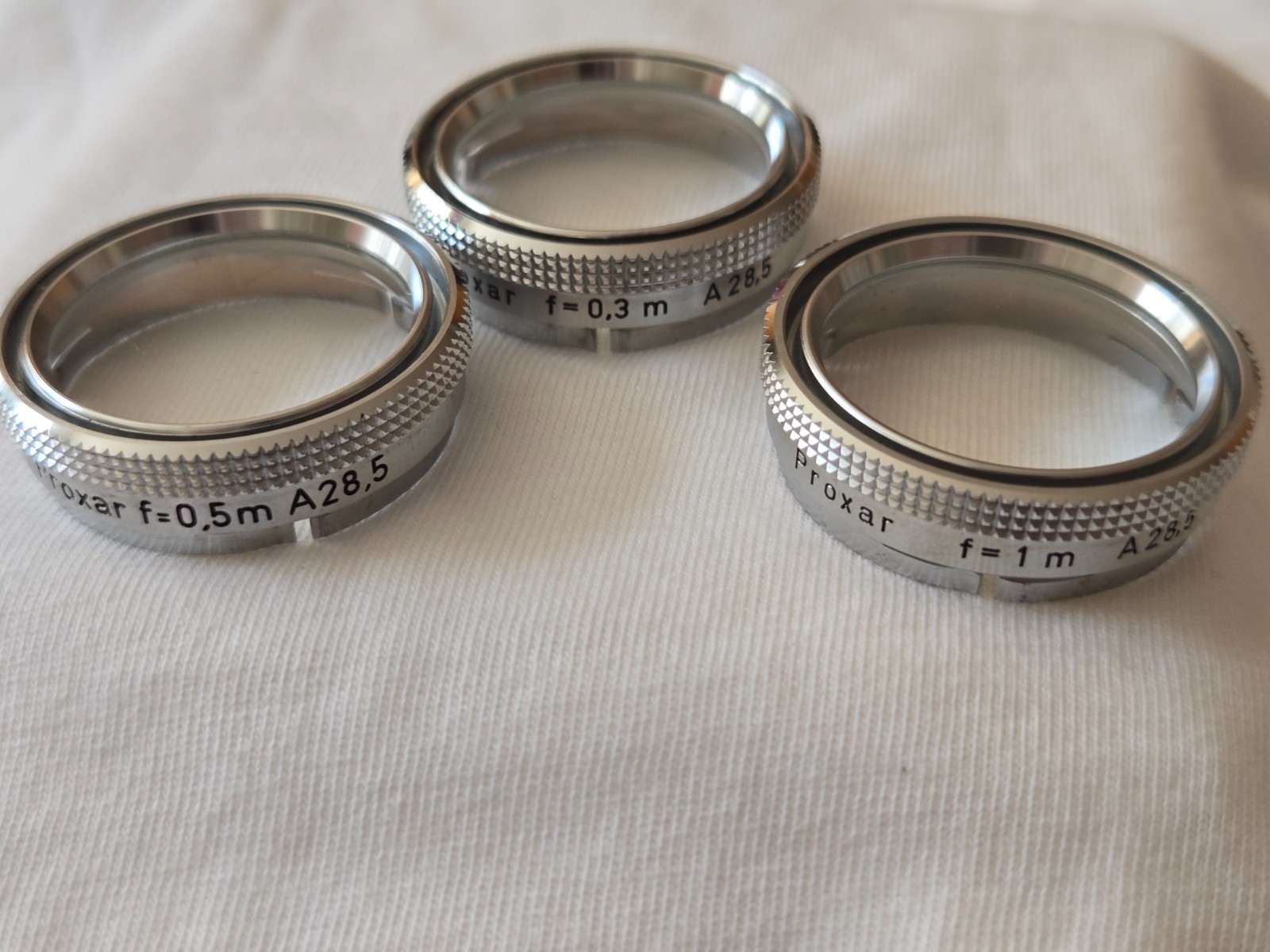 Orig. Carl Zeiss A28.5 Proxar 909 (0.2/0.3/0.5/1m) Close Up Filter Set Push-On
