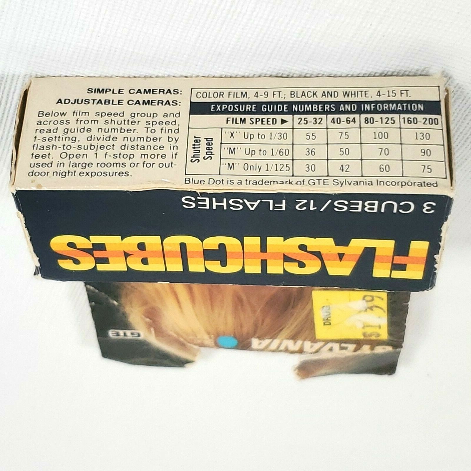 Sylvania Flashcubes Box of 3 Vintage Blue Dot