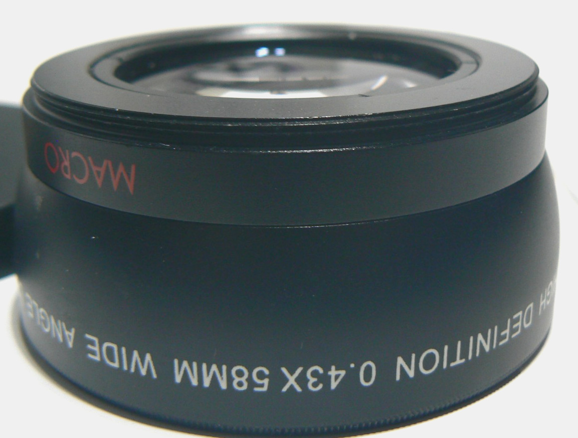 Vivitar 58mm HD 0.43X Wide Angle Macro Threaded Lens +Both End Caps Japan Optics