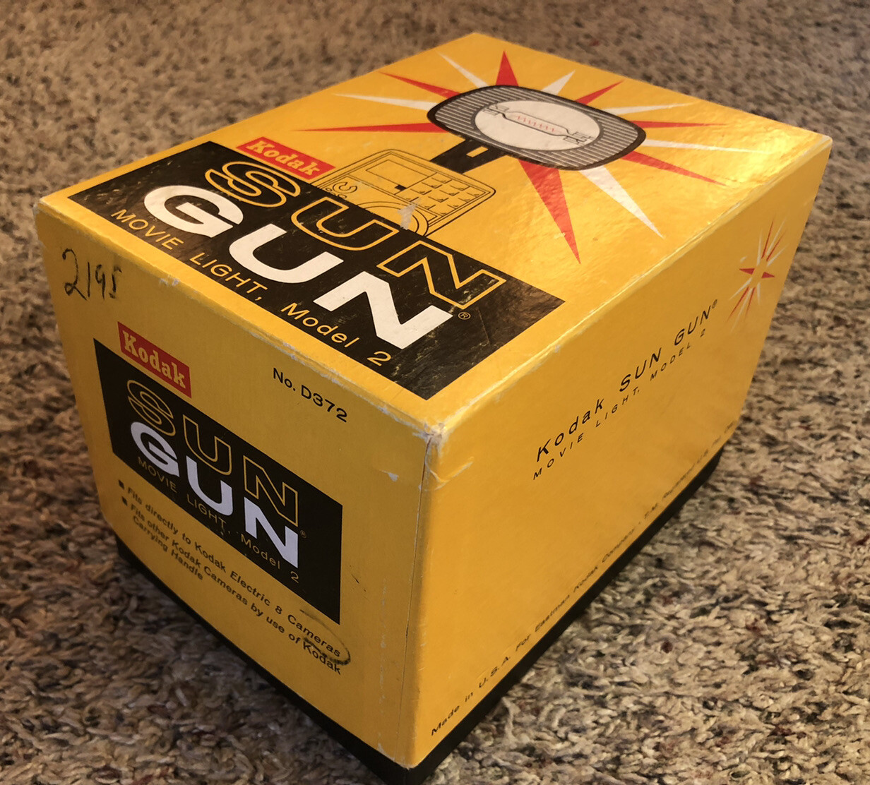 Vintage KODAK Sun Gun Movie Light-Model 2 -Original Box – Tested- Works great