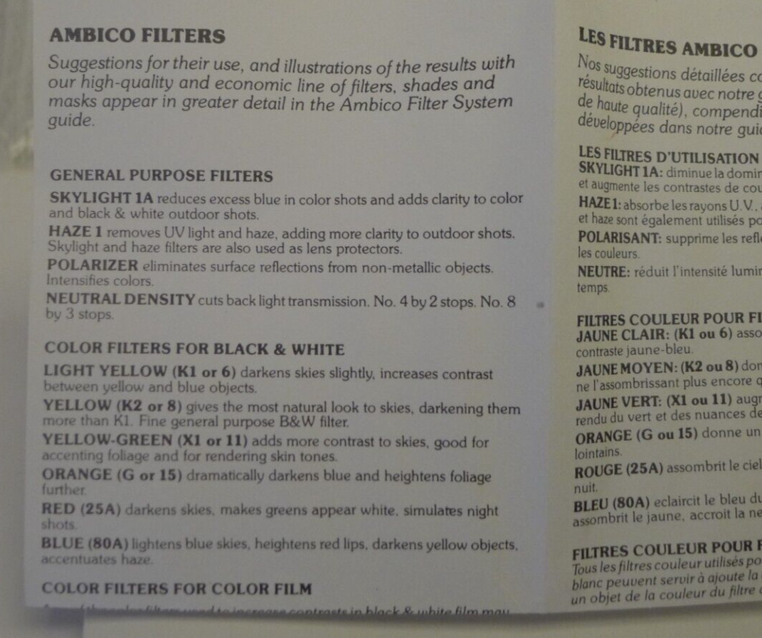 Ambico Skylight Filter # 7740 Plastic 3×3 Square with Pouch & Instructions