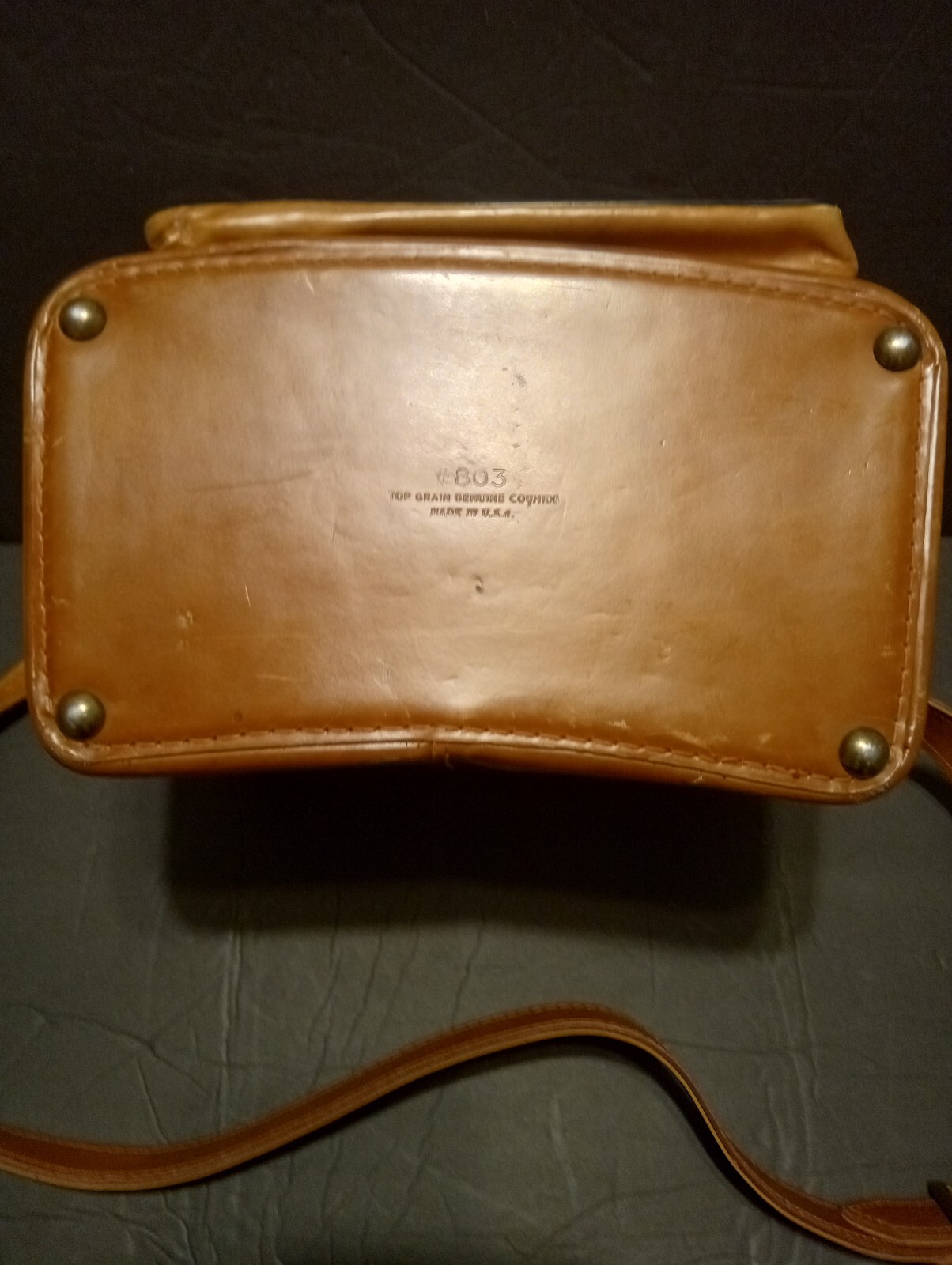 Leather Camera Bag Hard Case With Buckle Strap Vintage Brown 1950-60s #803 USA
