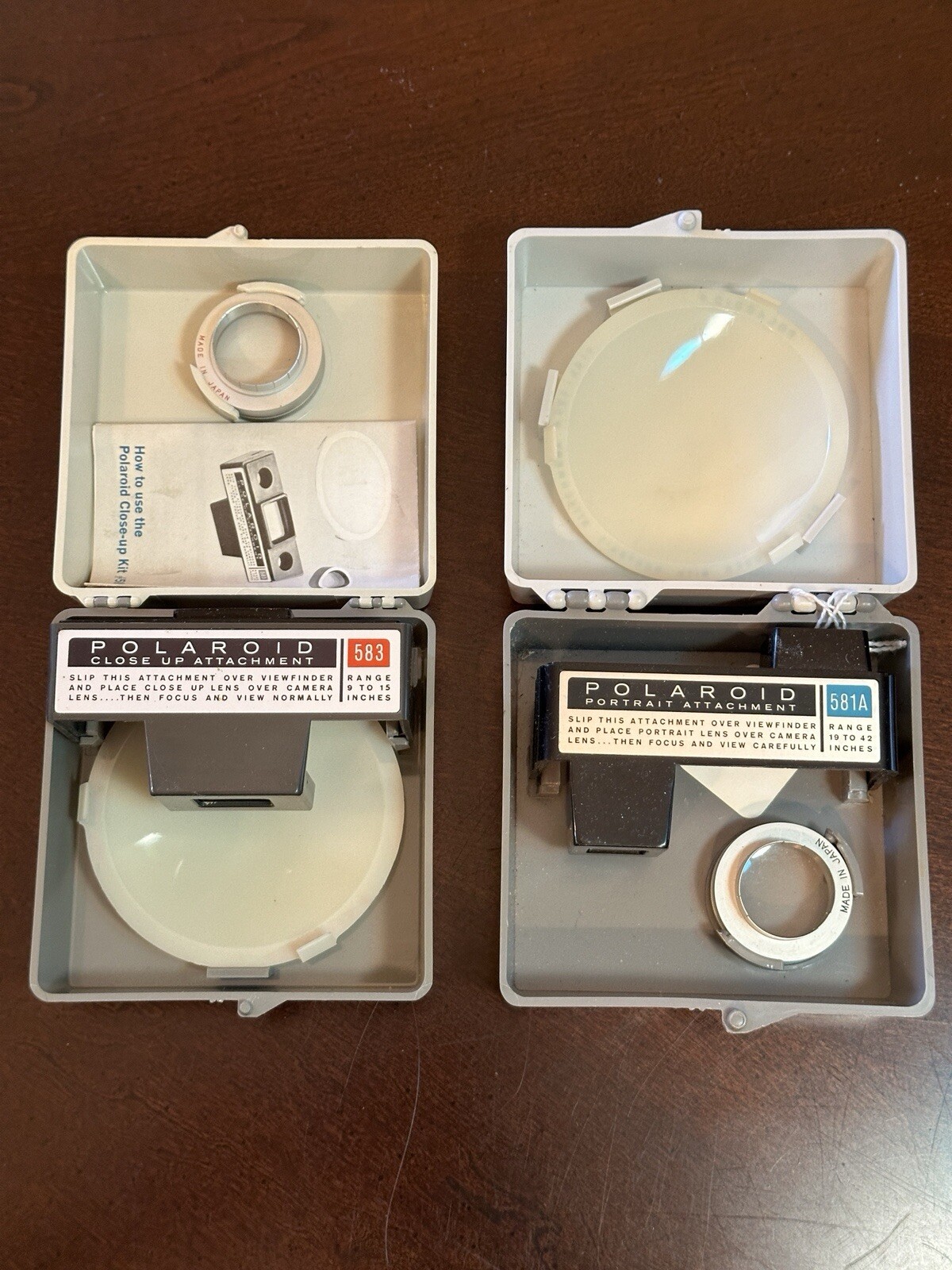 Vintage Polaroid Portrait kit #581A And Polaroid Close-Up Attachment #583 Bundle