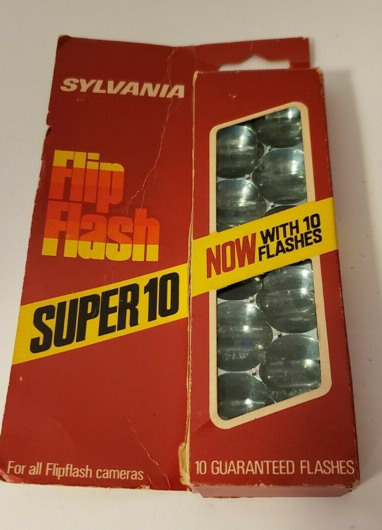VINTAGE SYLVANNIA FLIP FLASH SUPER 10–GTE BLUE DOT FLASH BULBS–NIB