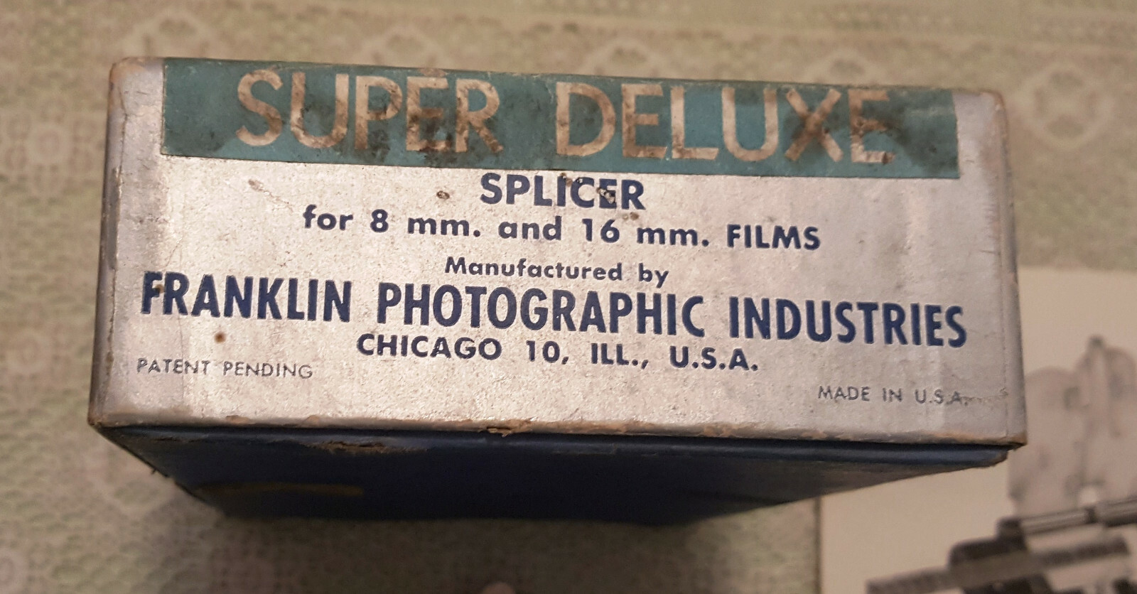 VTG Franklin Super Deluxe Film Splicer 8mm & 16mm Movie Camera Box & Paperwork