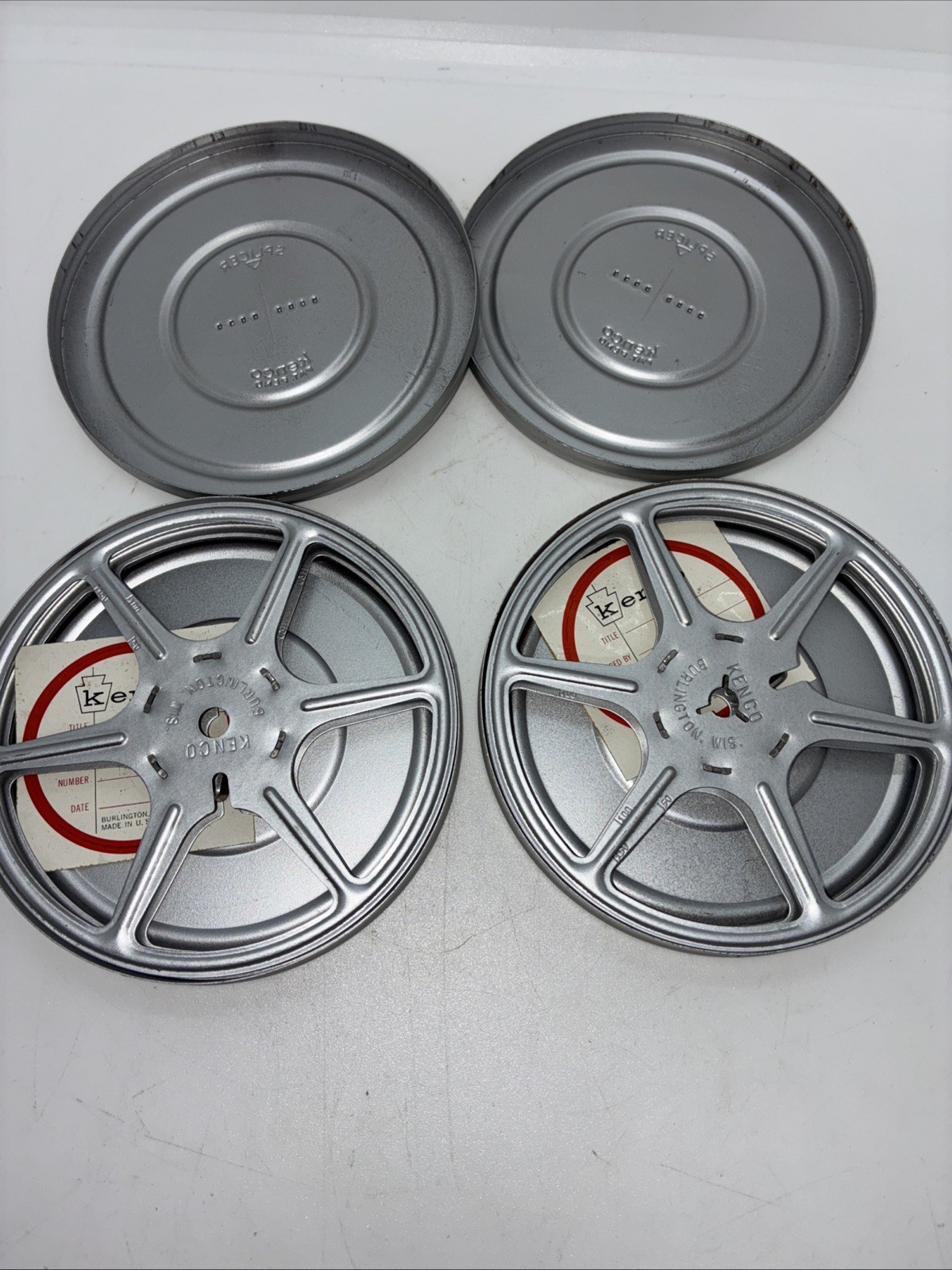 Lot Of 2 Vtg Kenco 5” Splicer Can & Reel