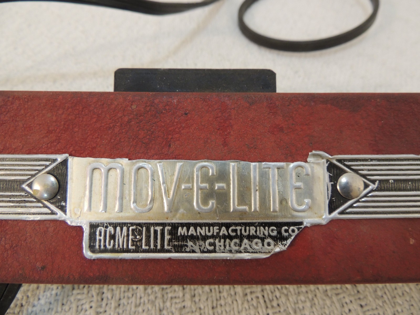 Vintage Original Acme Lite Mov-E-Lite 4 Light Bar Red & Black Chicago 50767