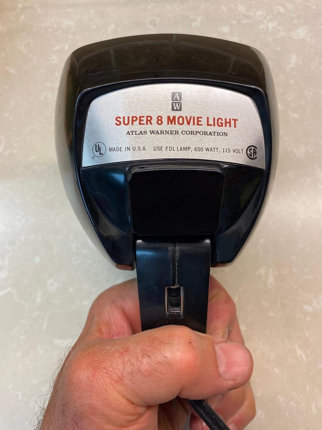 VINTAGE ATLAS WARNER SUPER 8 SEALED BEAM MOVIE LIGHT TESTED WORKING