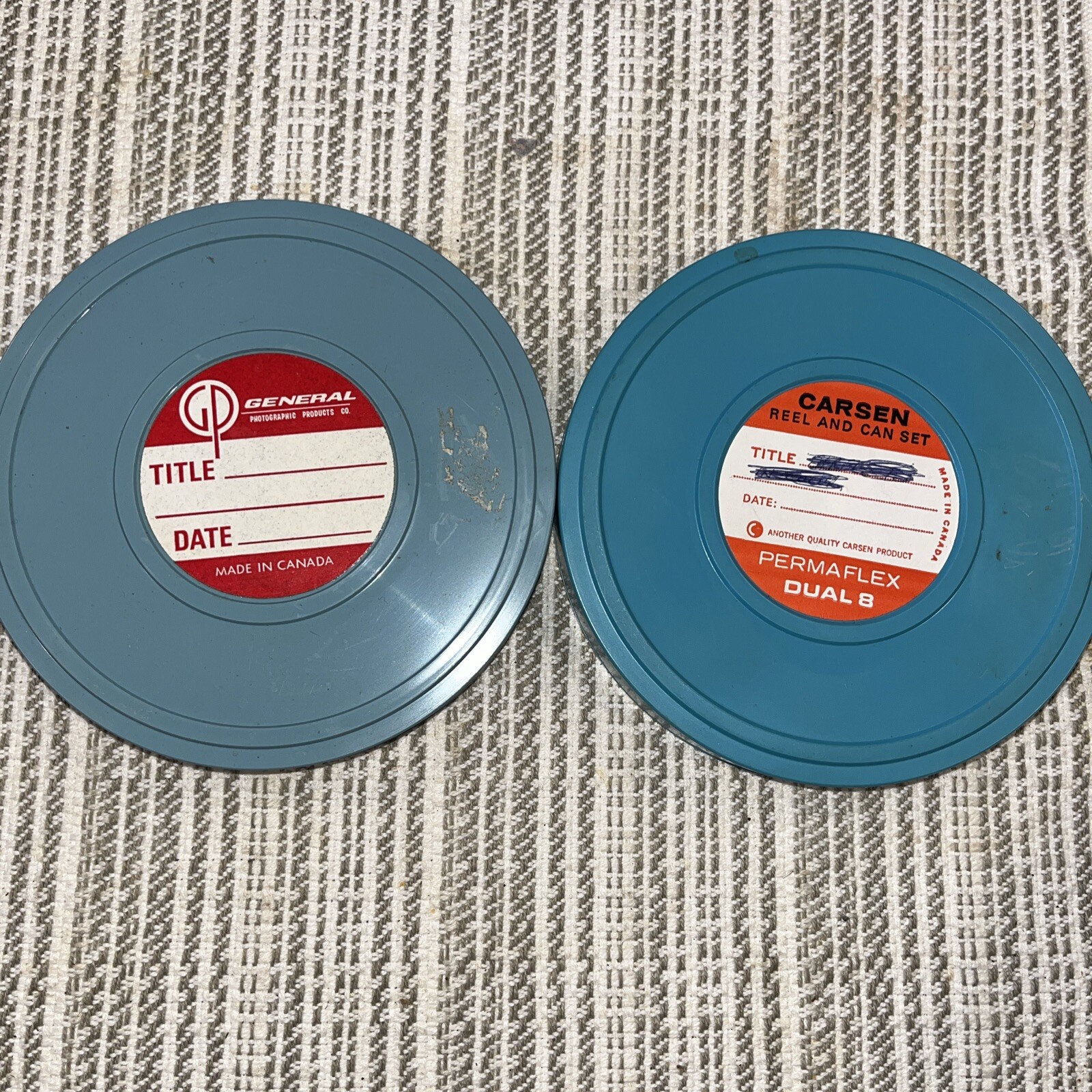 Lot Of 2 Reel Canisters With Empty Reels Carsen General