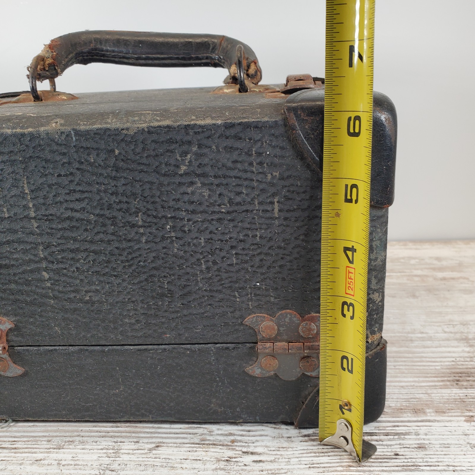 Vintage McAuley 8mm Film Reel Case Wood Box Holds 12 5″ Reels Universal Compass