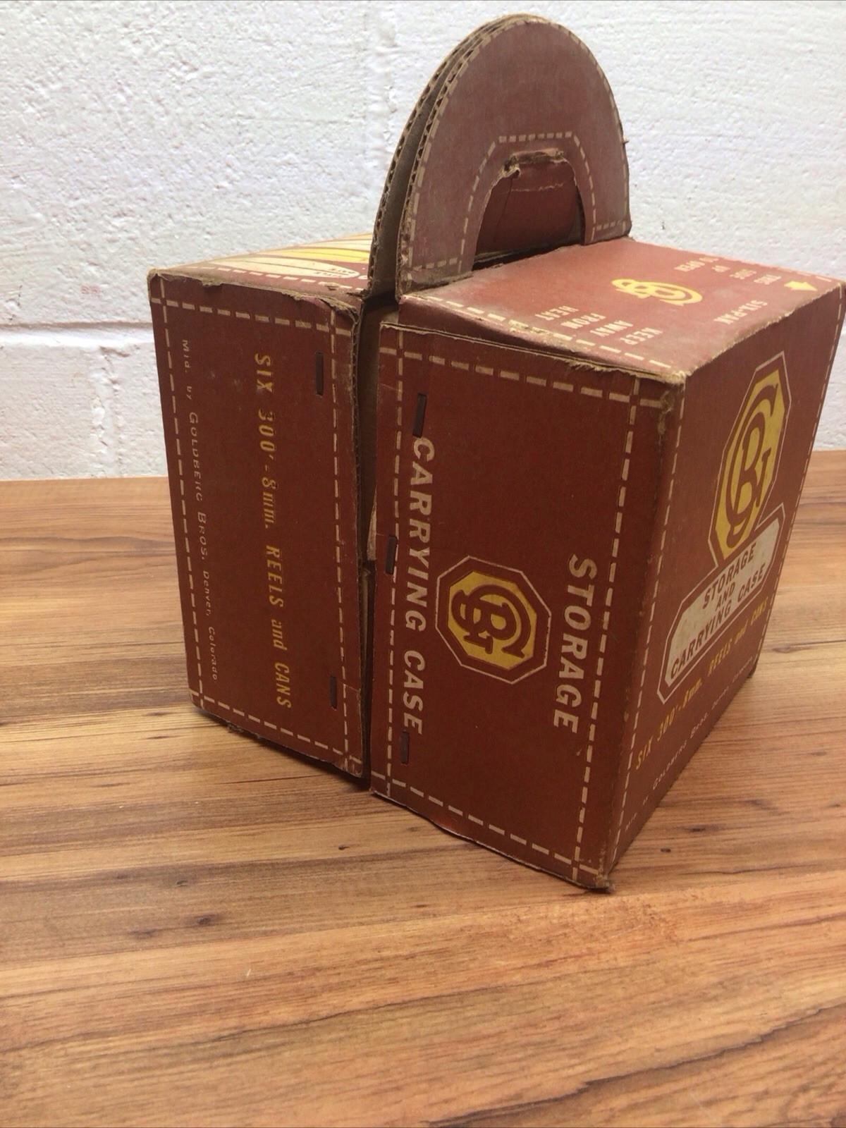 Goldberg 8mm 200ft Brown Metal 5″ Film Reel & Canister 6pc w Storage Carry Case