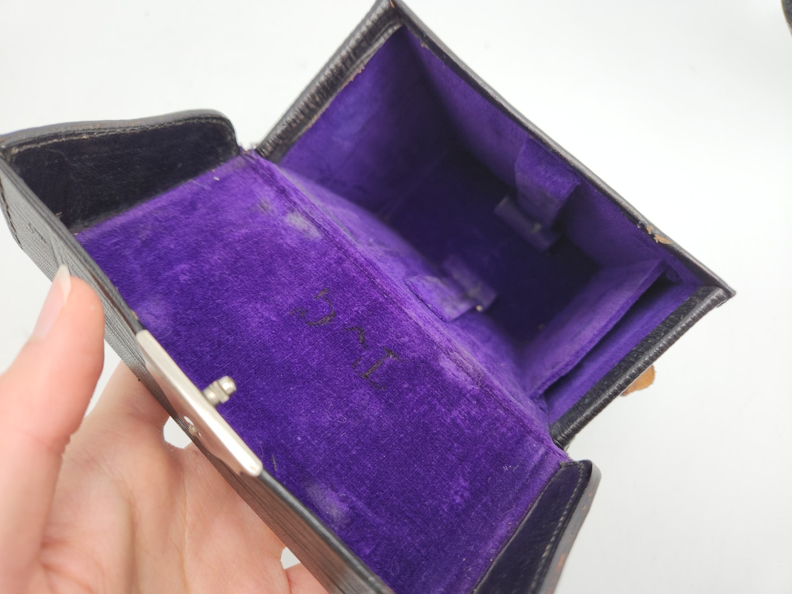 Antique Ica Case & 45x107mm Plate Glass Holder Frame for Polyscop Stereo Camera