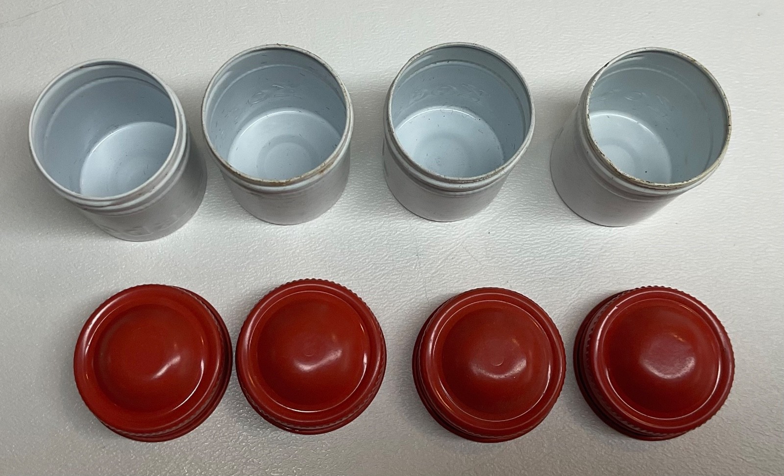VTG Lot of 4 Kodak 35mm Film Roll Embossed Container Metal Tin Can Canister