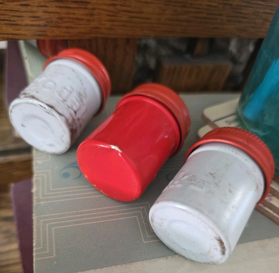 VTG 50s Lot of 3 Kodak 35mm Film Roll Embossed Container Metal Tin Can Canisters