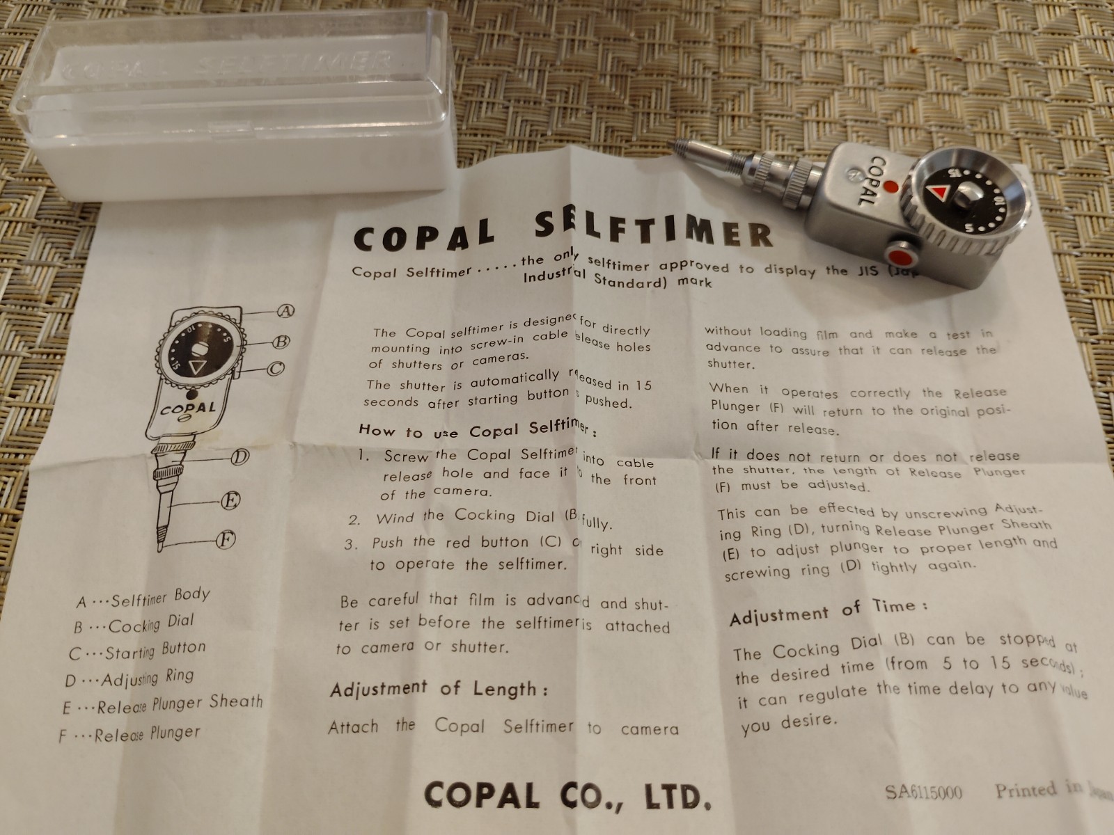 Copal Camera Self Timer w/ Box – Vintage, Chrome Japan