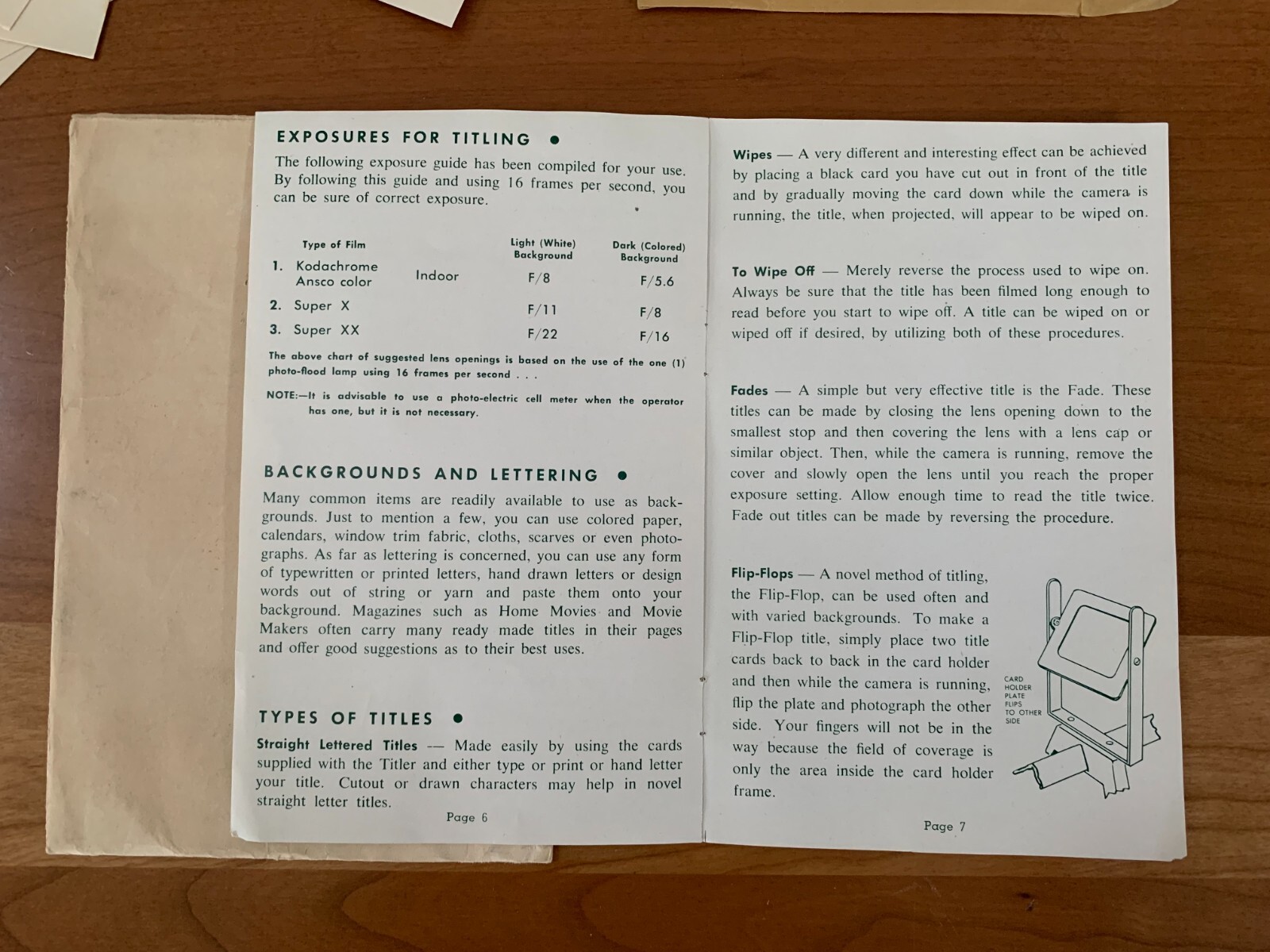 Vintage Instructions for the Mansfield 8 / 16mm Film Titler + Title Frame Cards
