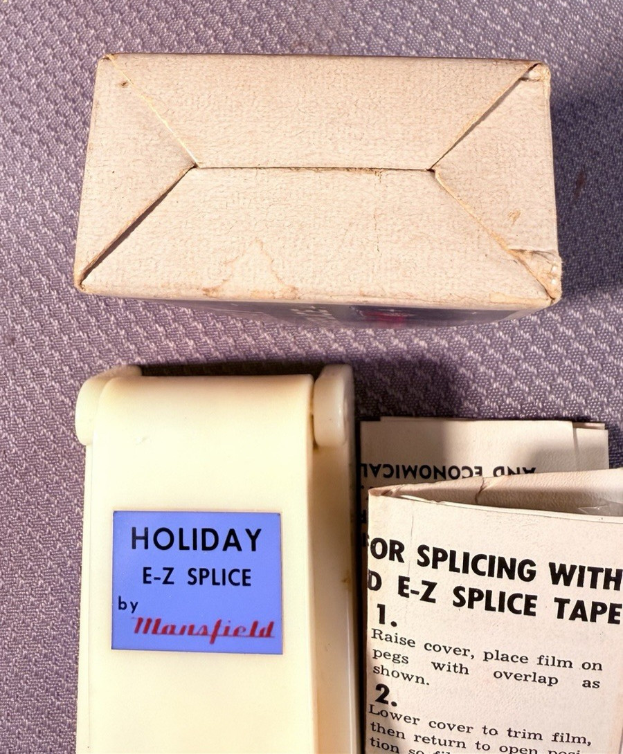 Mansfield Vintage NEW Old Stock/Instructions Holiday E-Z Splice Tape Cutter USA