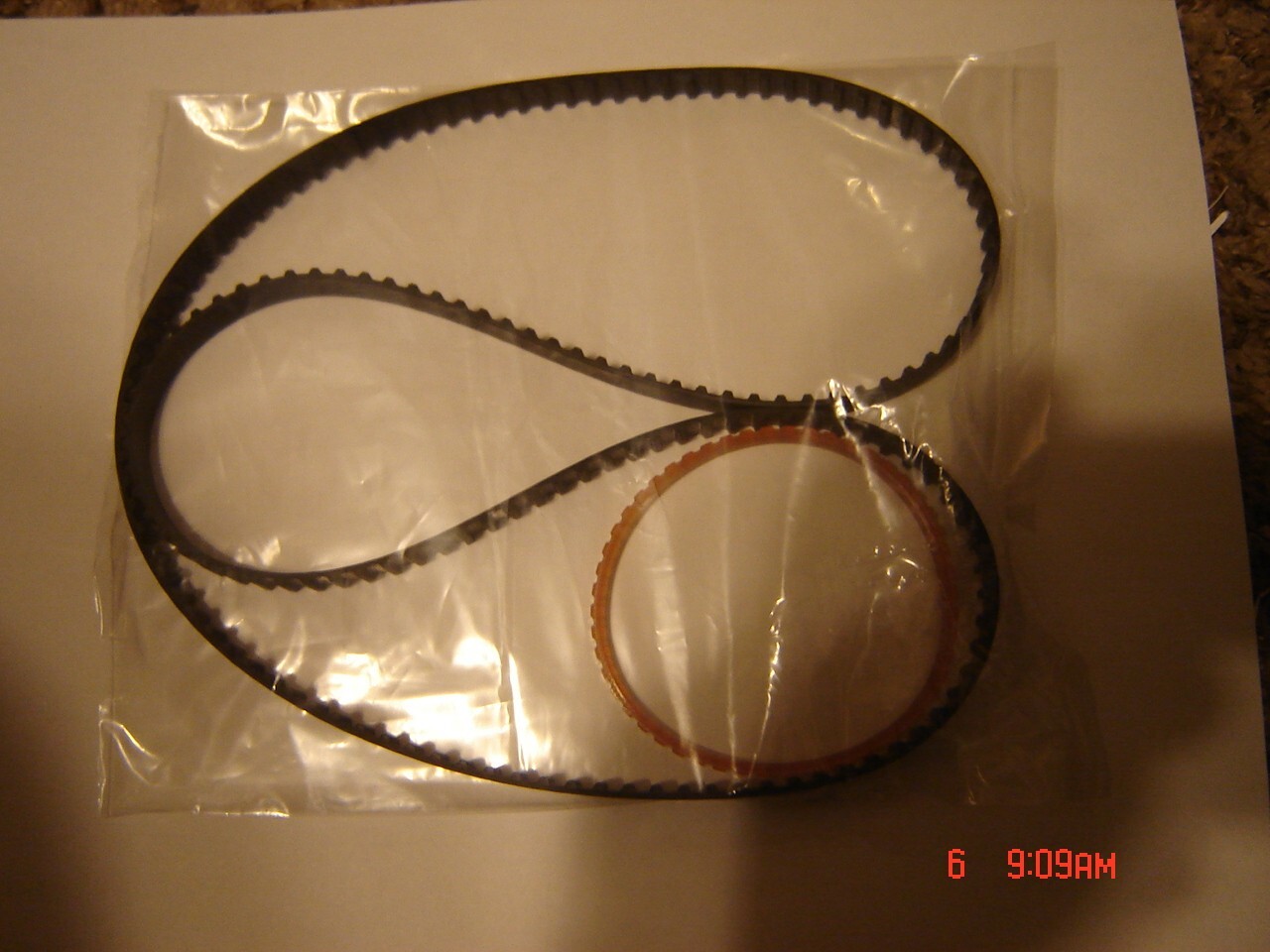 16mm EIKI SSL/3580 Projector Belts, 1 Long MAIN Belt, 1 Grooved MOTOR Belt, New