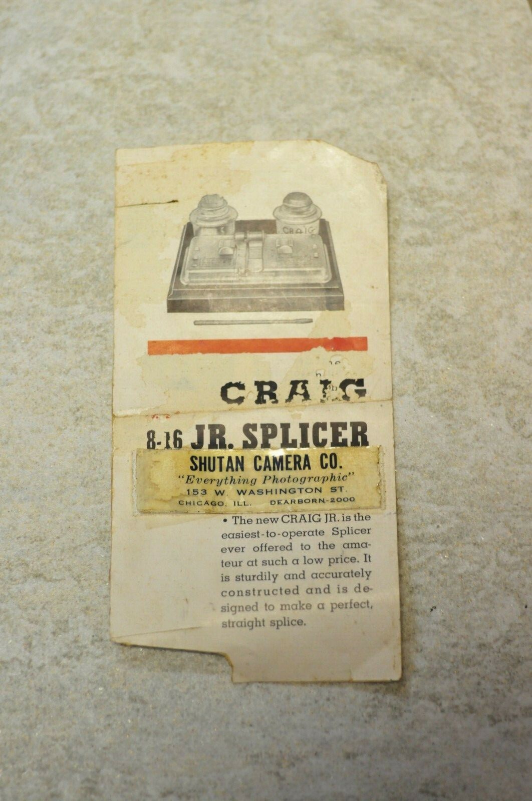 Craig Junior 8mm & 16mm movie film splicer.